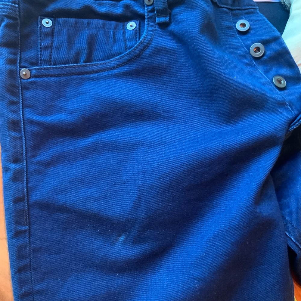 Rag & Bone Mens Pant 32 X 33 Dark Blue Wash Straight Leg Button Fly Stretch USA